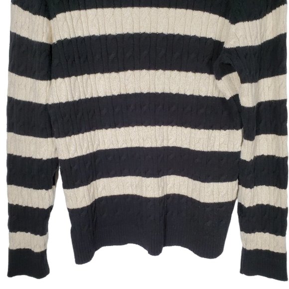 Charter Club Metallic Cable Knit Sweater Striped Casual Dressy Cotton Blend XL - Picture 12 of 13